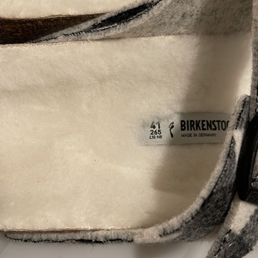 New Birkenstock Fleece Lining Gingham Sandals - Picture 4 of 6